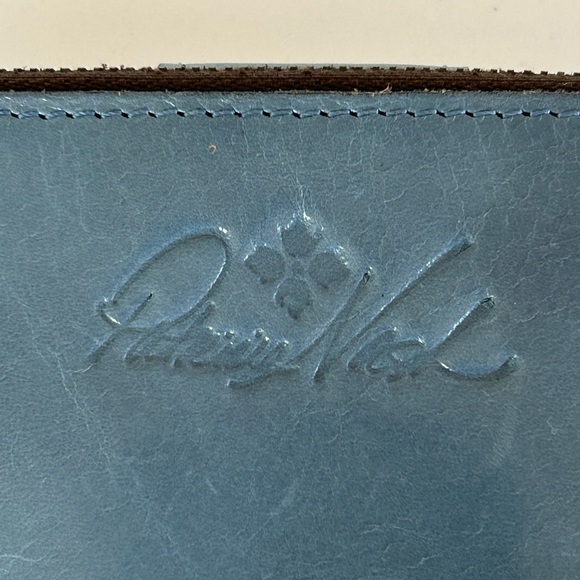 NWOT Patricia Nash Blue Tooled Leather Roses Wallet Boho Floral - Picture 3 of 7